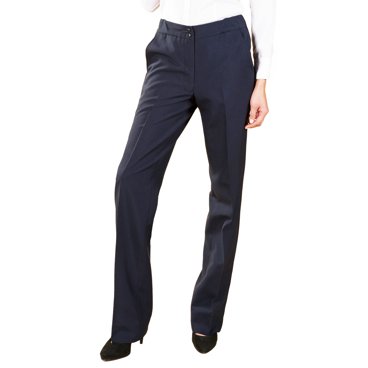 LADIES WIDER BAND TAILORED FRONT PANT #2204