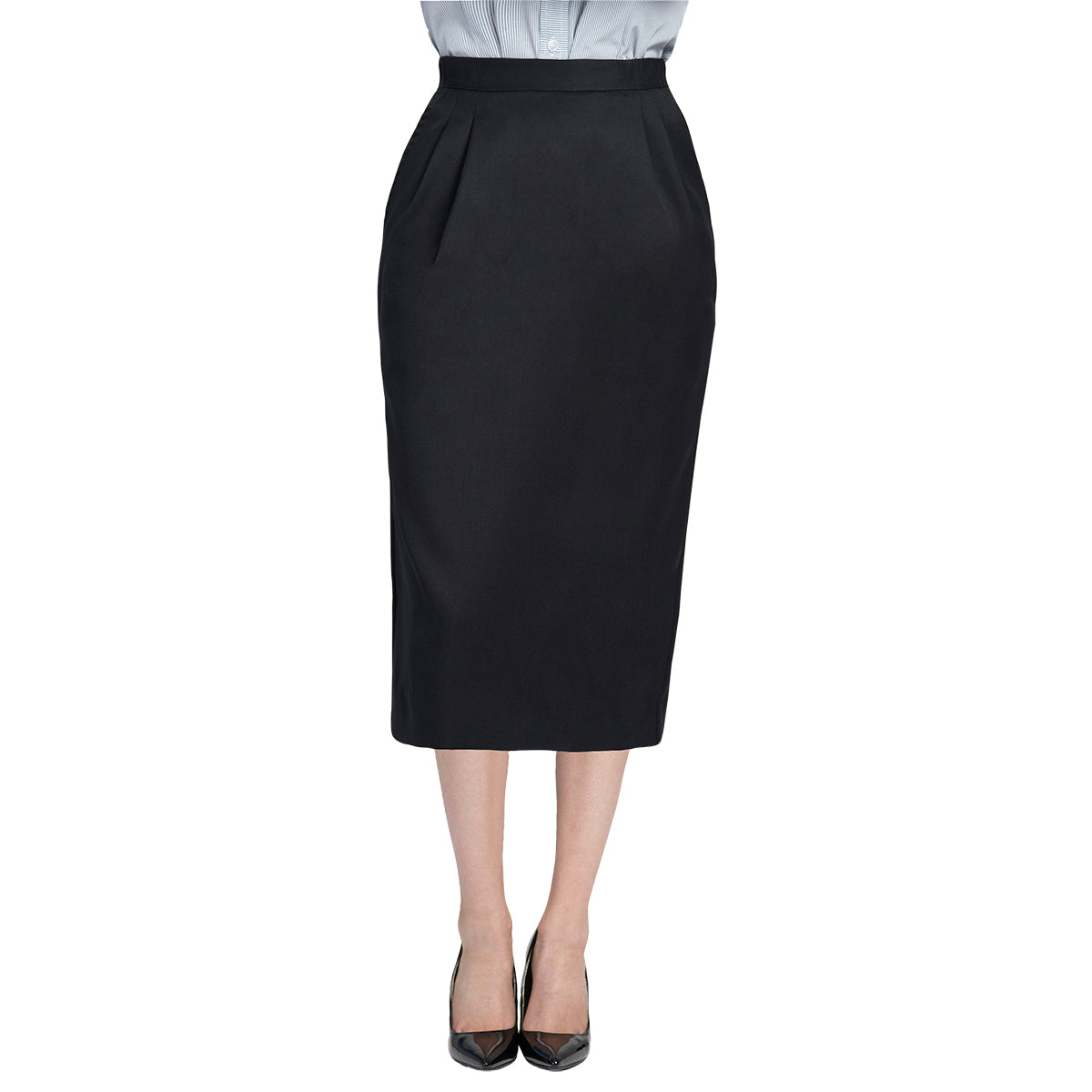 LADIES PLEATED FRONT LINED LONG SKIRT #2355