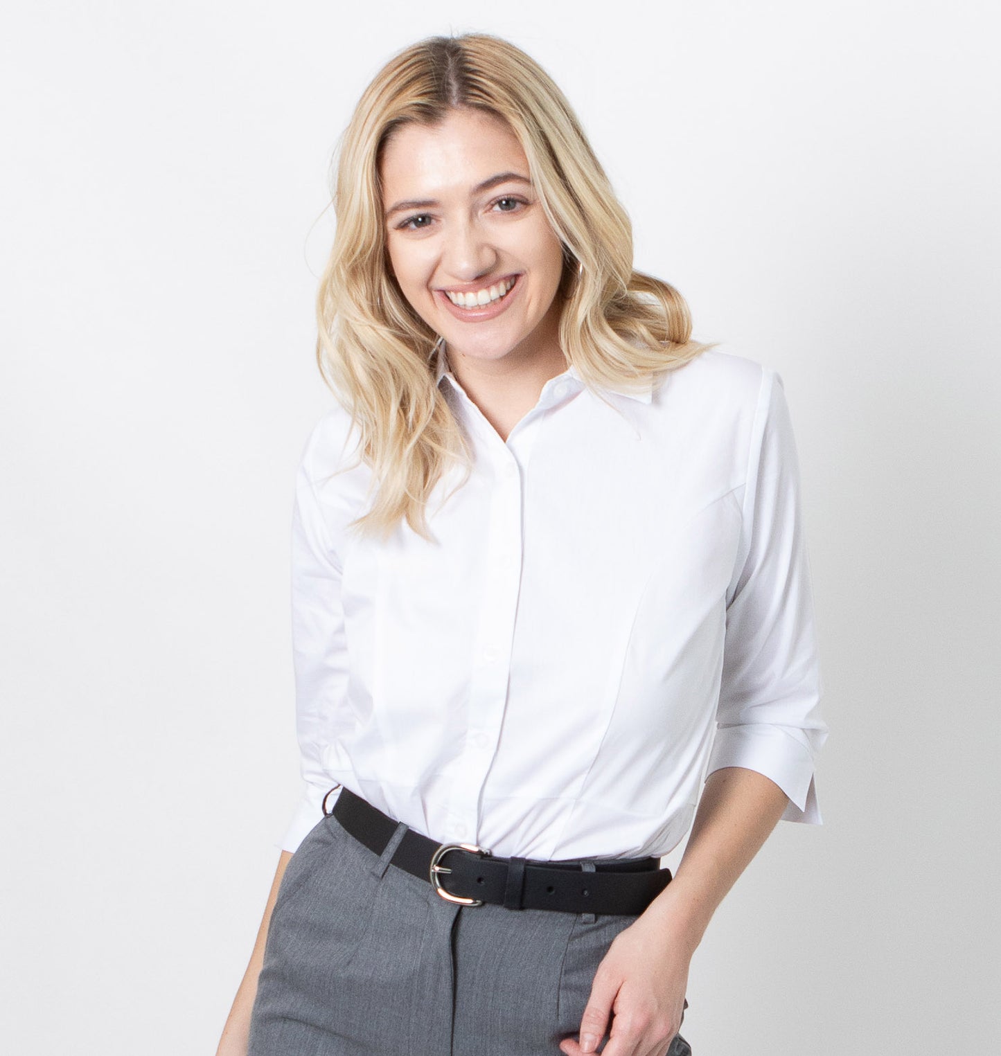 LADIES 3/4 SLEEVE SIDE VENT OVERBLOUSE #2416