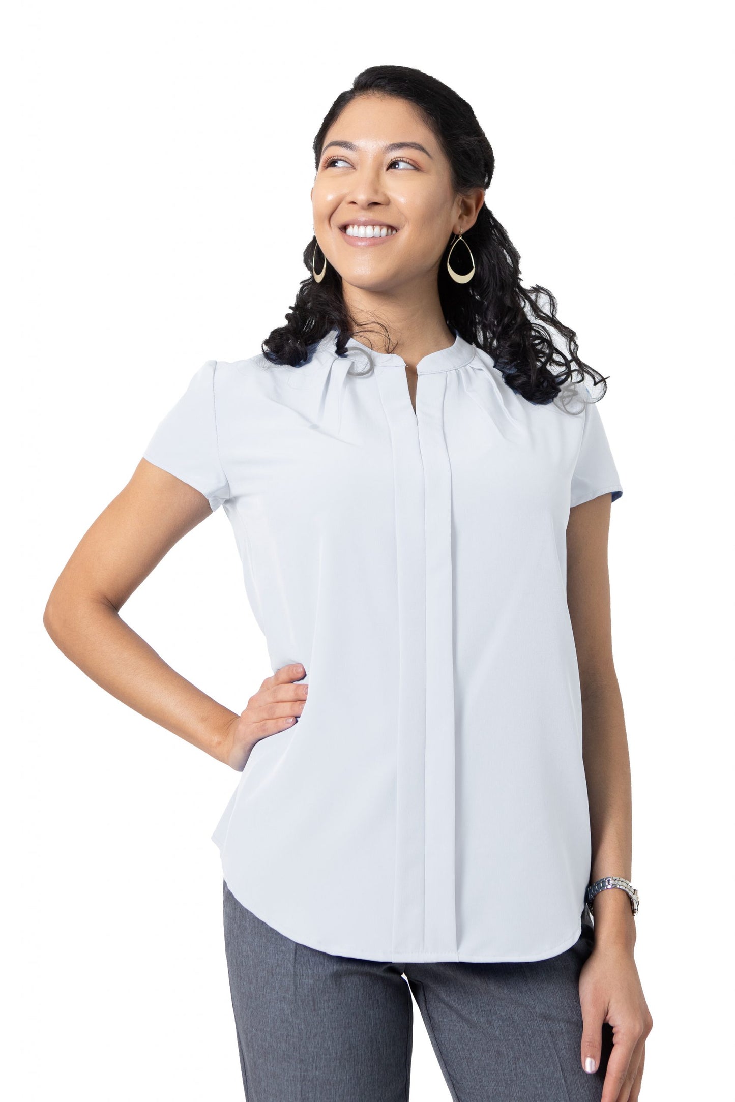 LADIES SINGLE PLEAT FRONT BLOUSE #2444