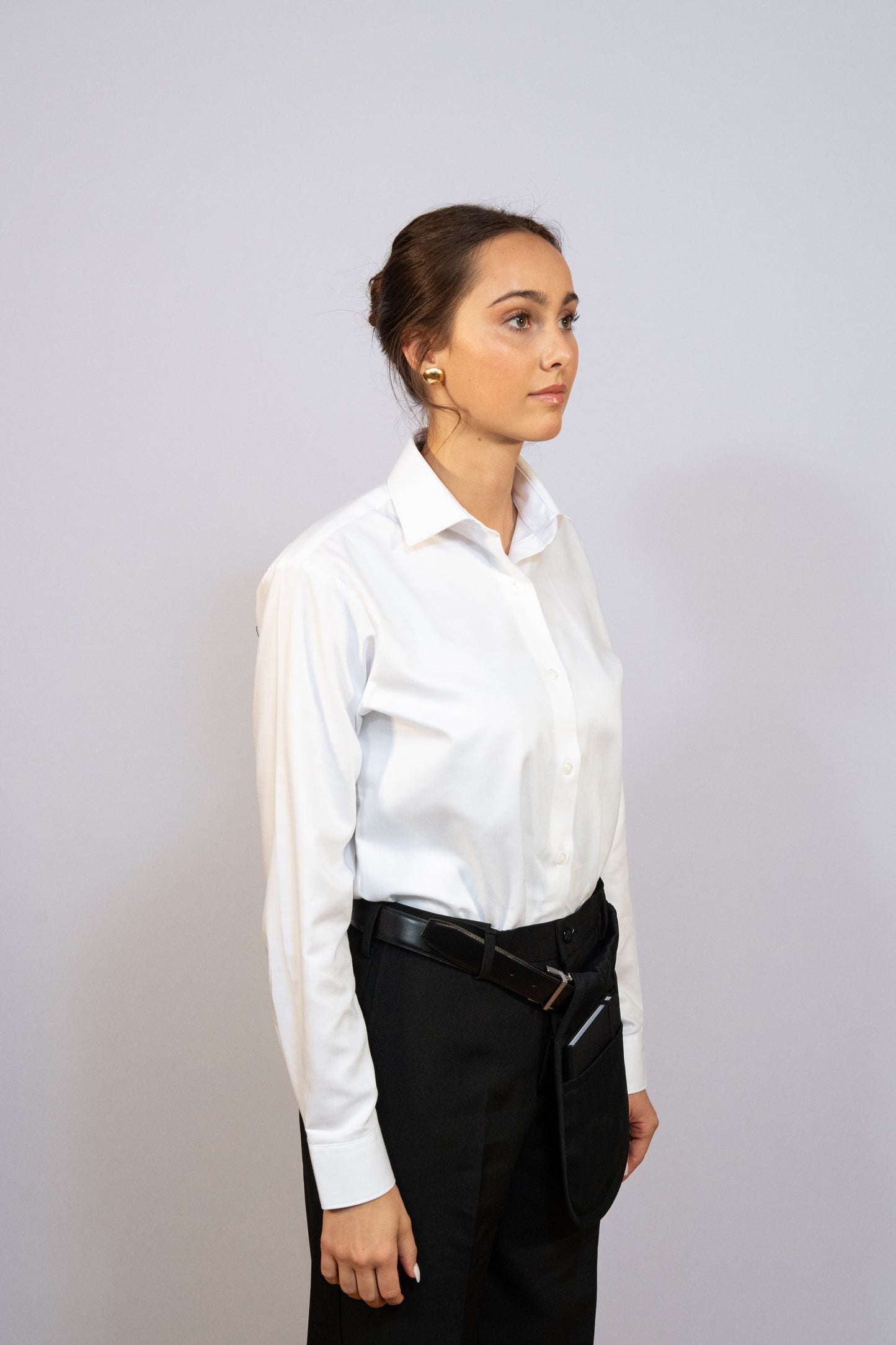 Ladies’ Long Sleeve Plain Collar Pinpoint Shirt
