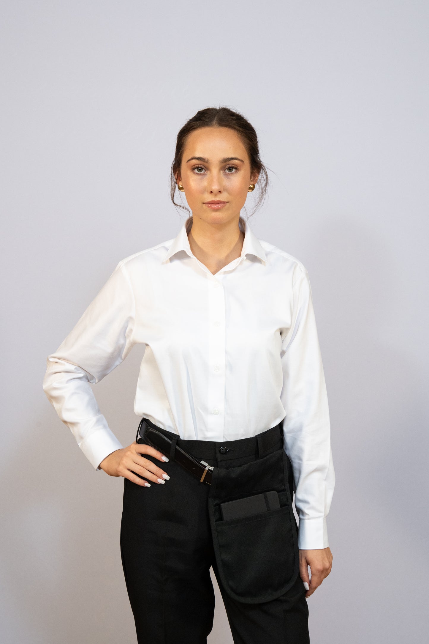 Ladies’ Long Sleeve Plain Collar Pinpoint Shirt