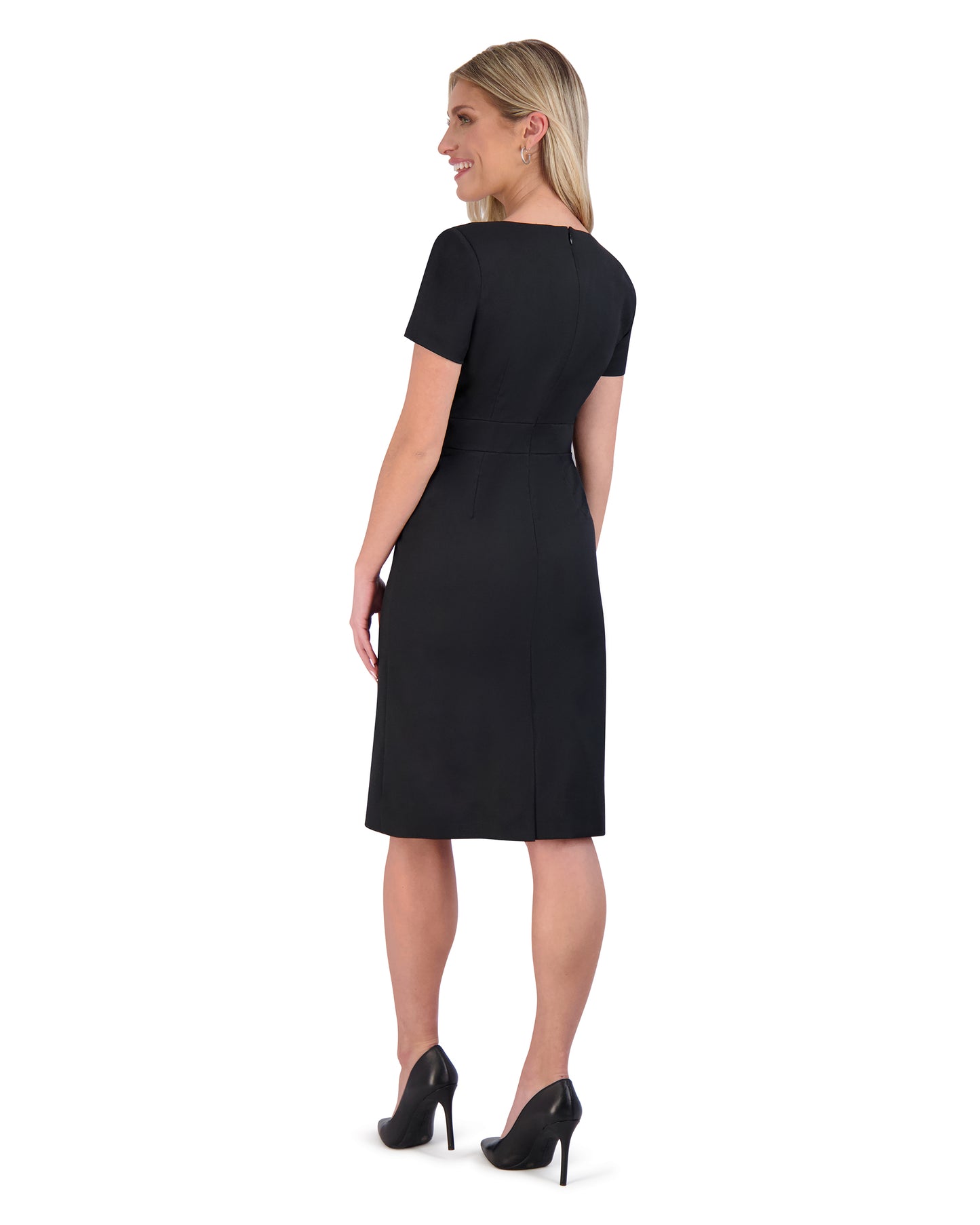 Mia Short Sleeve Dress - Black & Navy #28259