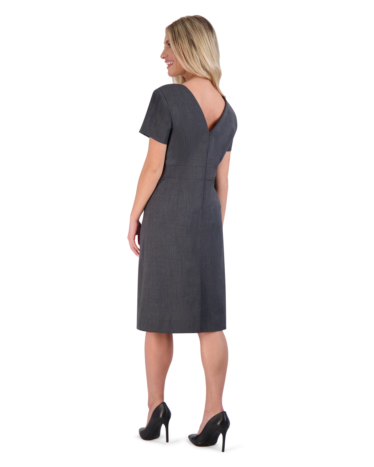 Mia Short Sleeve Dress in Charcoal #28259