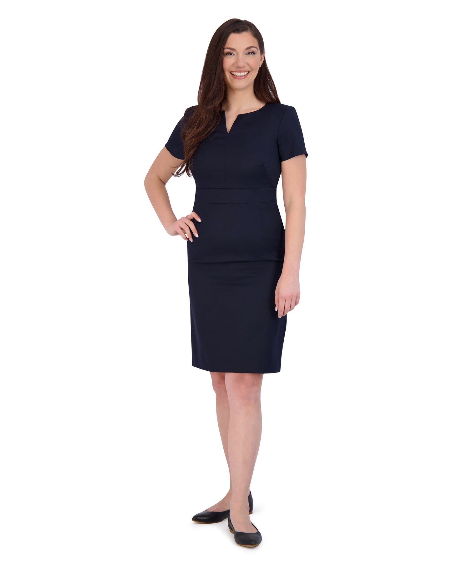 Mia Short Sleeve Dress - Black & Navy #28259