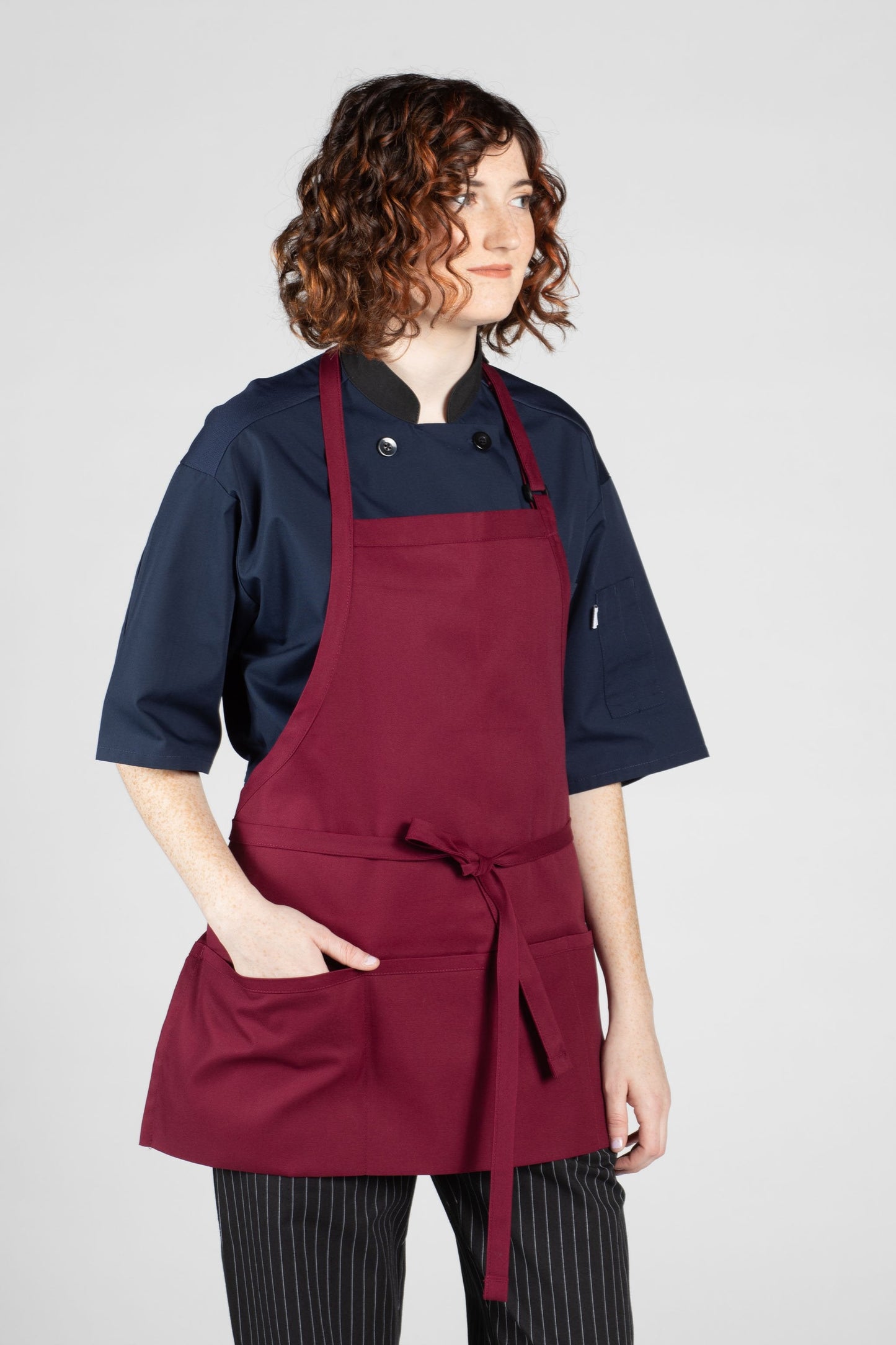 Three Pocket Bib Apron w/ Adjustable Neck #3011