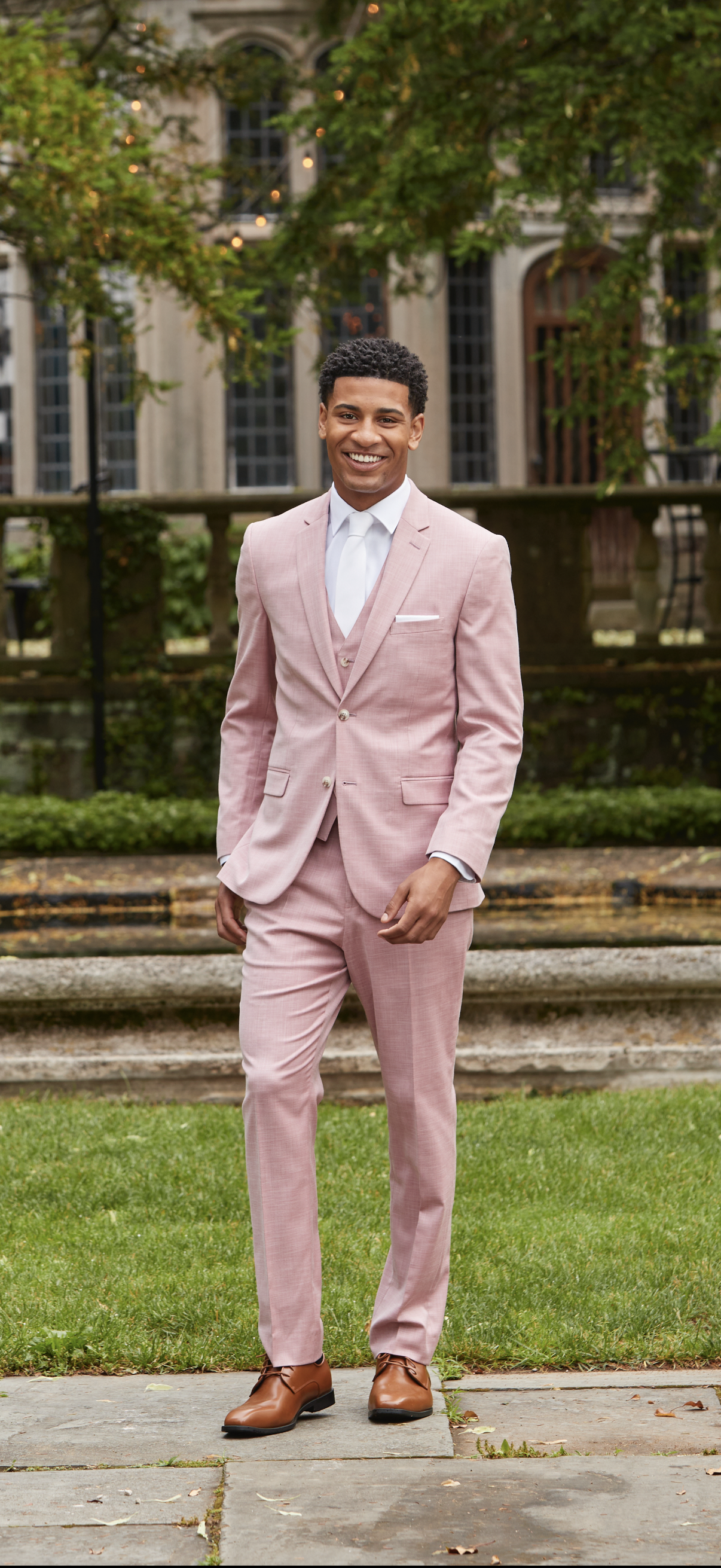 Couture 1910 Men’s Power Stretch Sharkskin Suit Separates Jacket in Rose #4374PVS