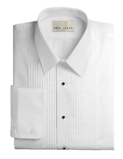 Neil Allyn Men’s 1/4" Pleated Lay-Down Collar Shirt #937