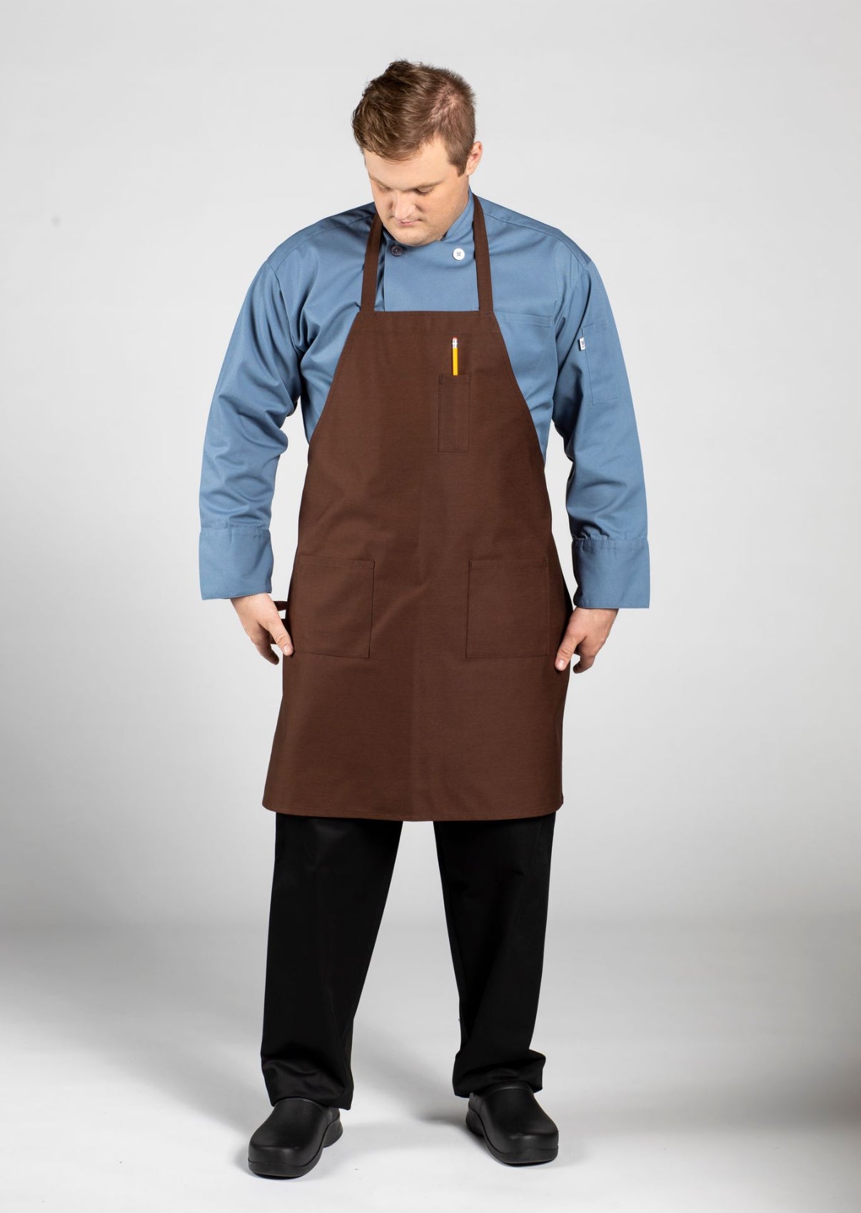 Pencil Patch Pocket Bib Apron #3004