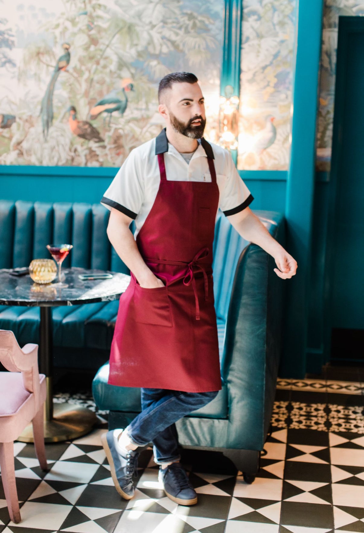 Pencil Patch Pocket Bib Apron #U3004