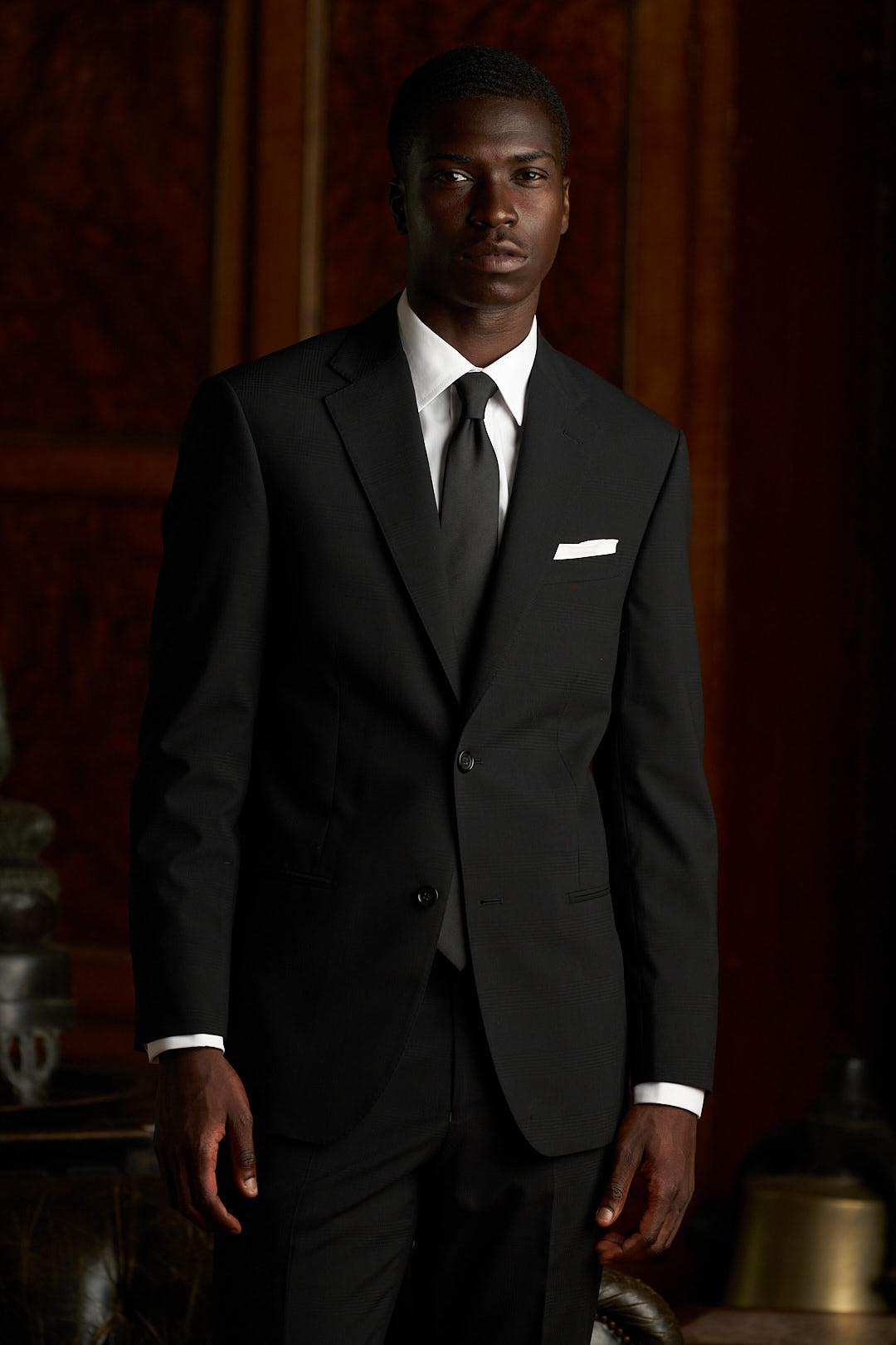 Men’s Marzotto Wool Lazio 2 Button Notch Suit Coat with Pick Stitch Lapel #M5345C-100