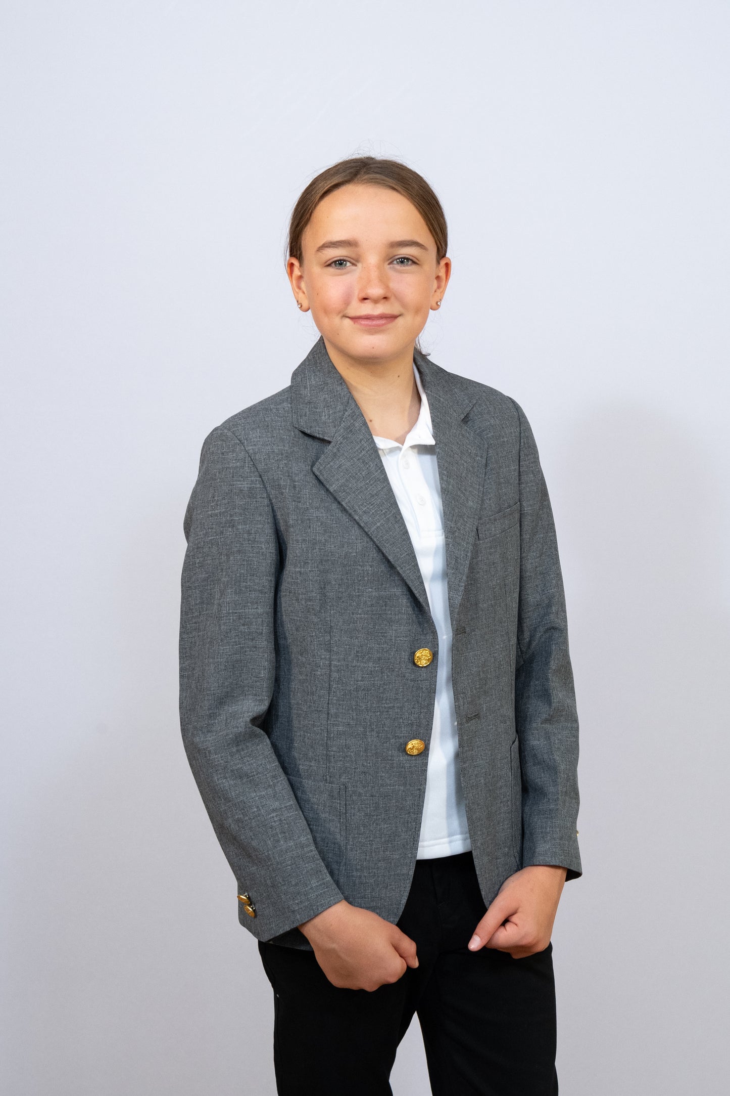 GIRL'S SINGLE BREASTED BLAZER #4000-HEA