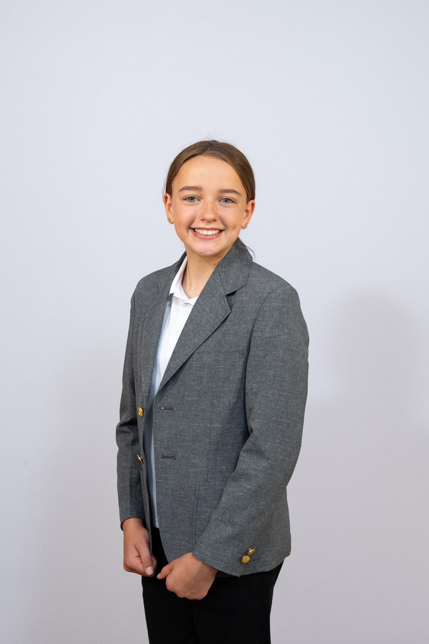 GIRL'S SINGLE BREASTED BLAZER #4000-HEA