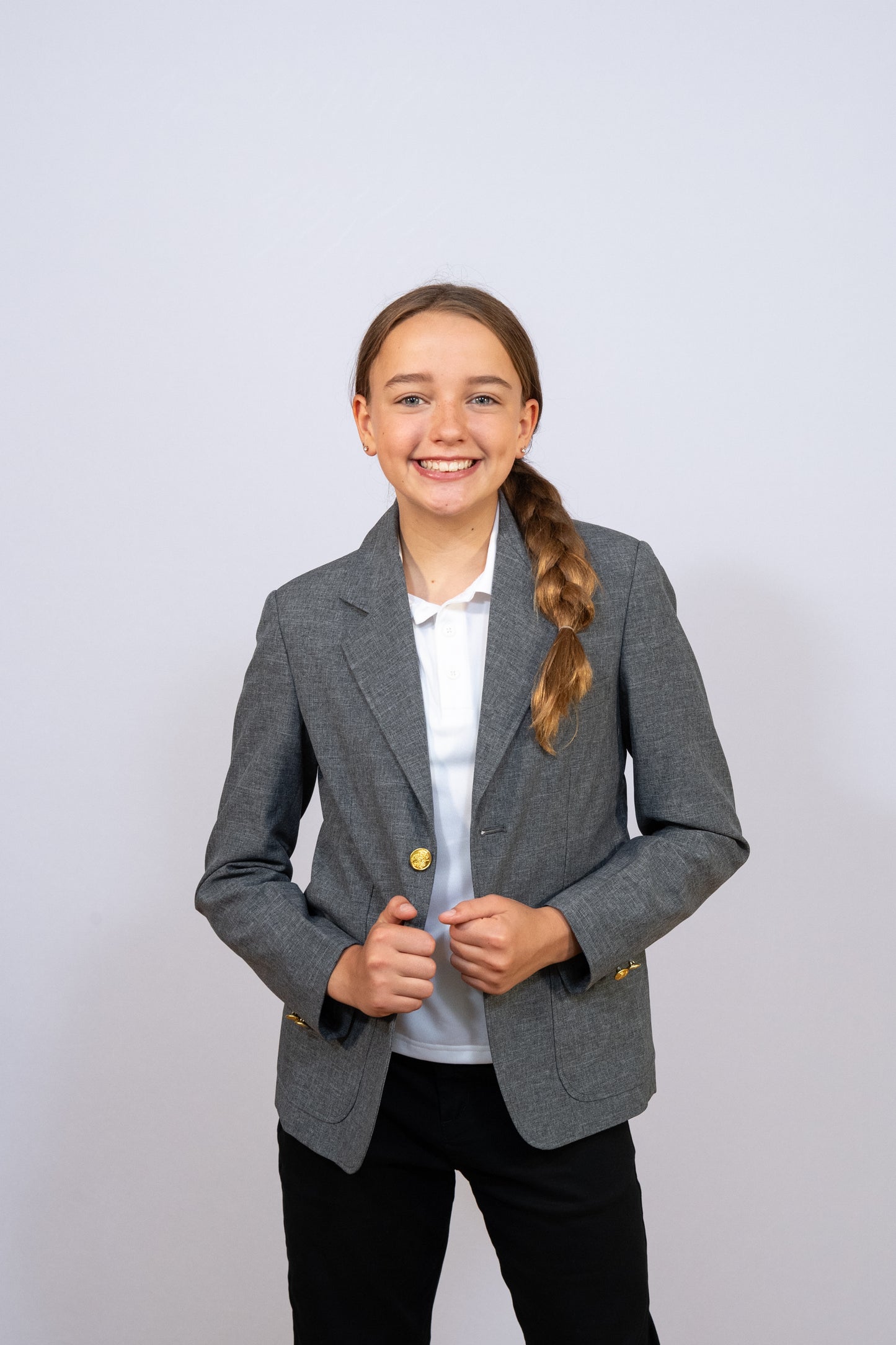 GIRL'S SINGLE BREASTED BLAZER #4000-HEA