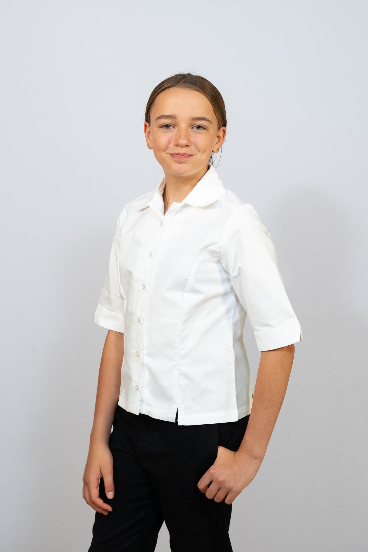 3/4 Sleeve Overblouse W/Slits Princess Seam #4416