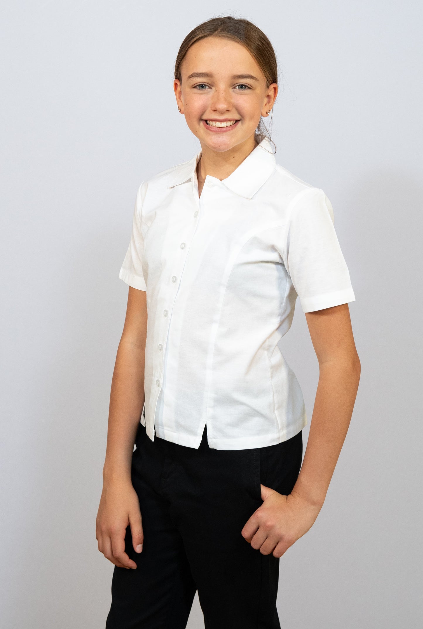 Girl’s School Overblouse W/Slits On Princess Seam #4426