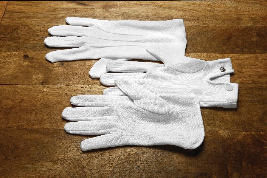 White Cotton Snap Gloves