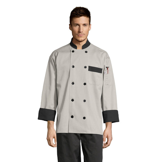 Newport Chef Coat - Stone w/Black Trim  *Sale*