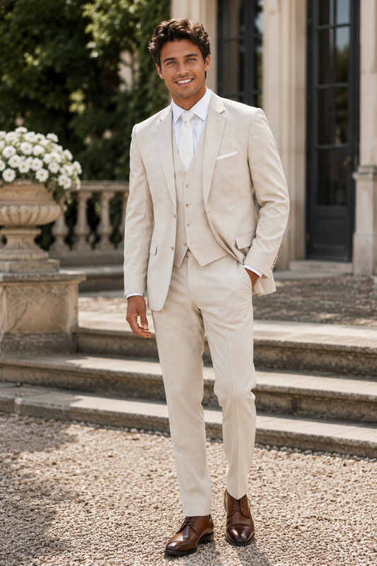 Couture 1910 Men’s Power Stretch Sharkskin Tan Separates - Pants #4374PVPS