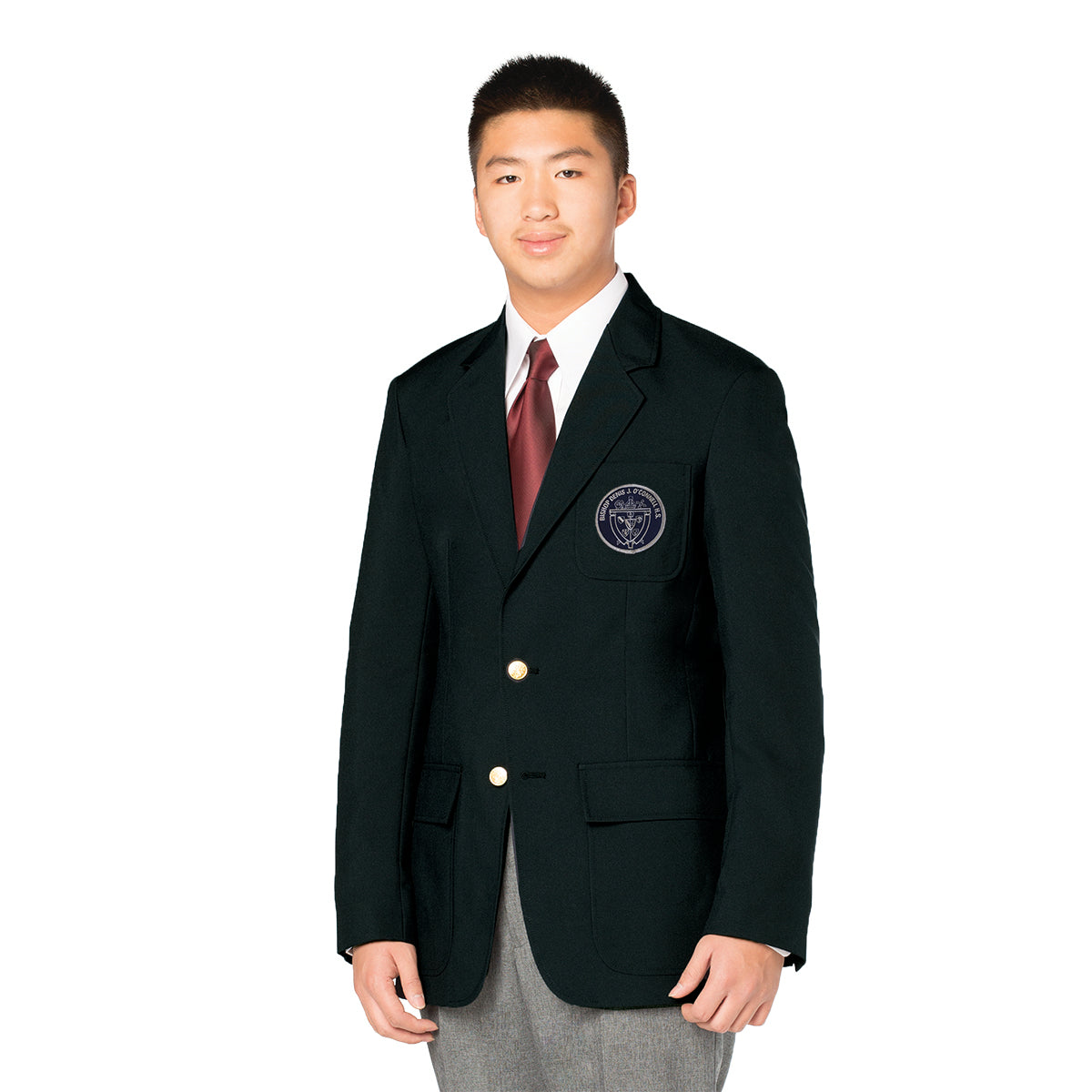 MEN'S LONG S/B BLAZER W/PATCH POCKETS