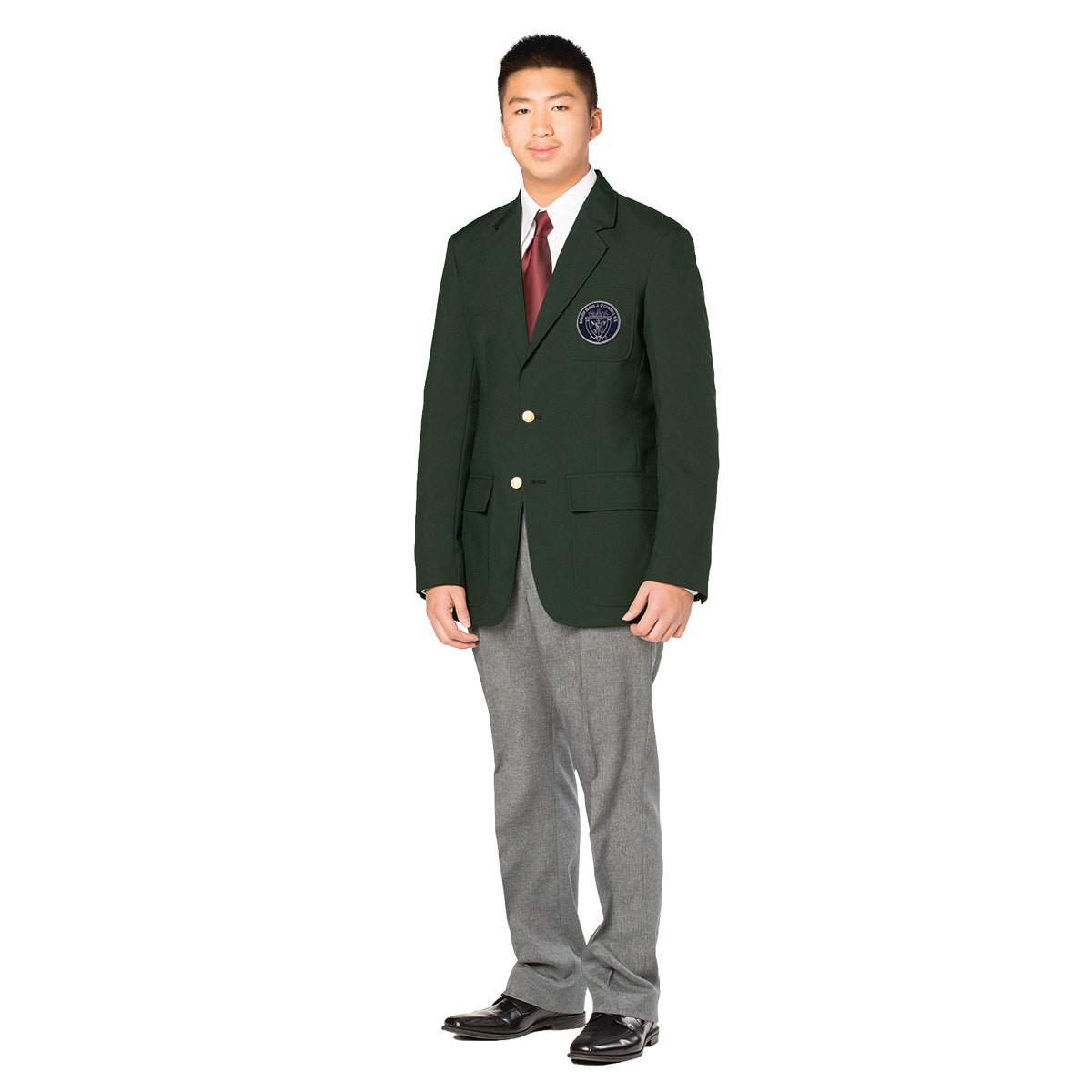 MEN'S LONG S/B BLAZER W/PATCH POCKETS