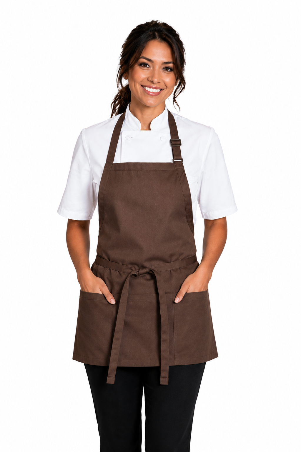 Modern Three-Pocket Bib Apron w/ Adjustable Neck  #U3011