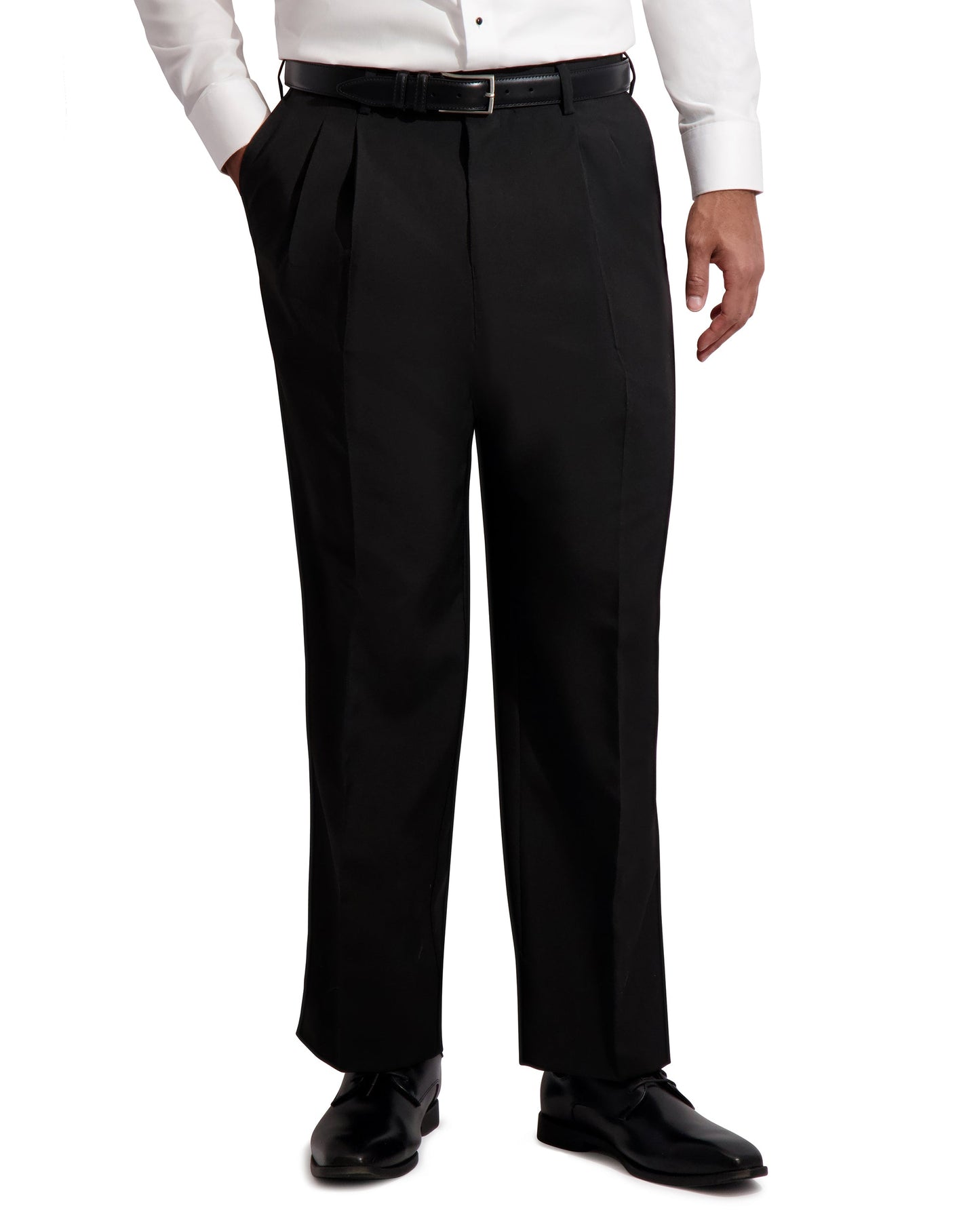 POLY COMFORT WAIST PLEATED PANT