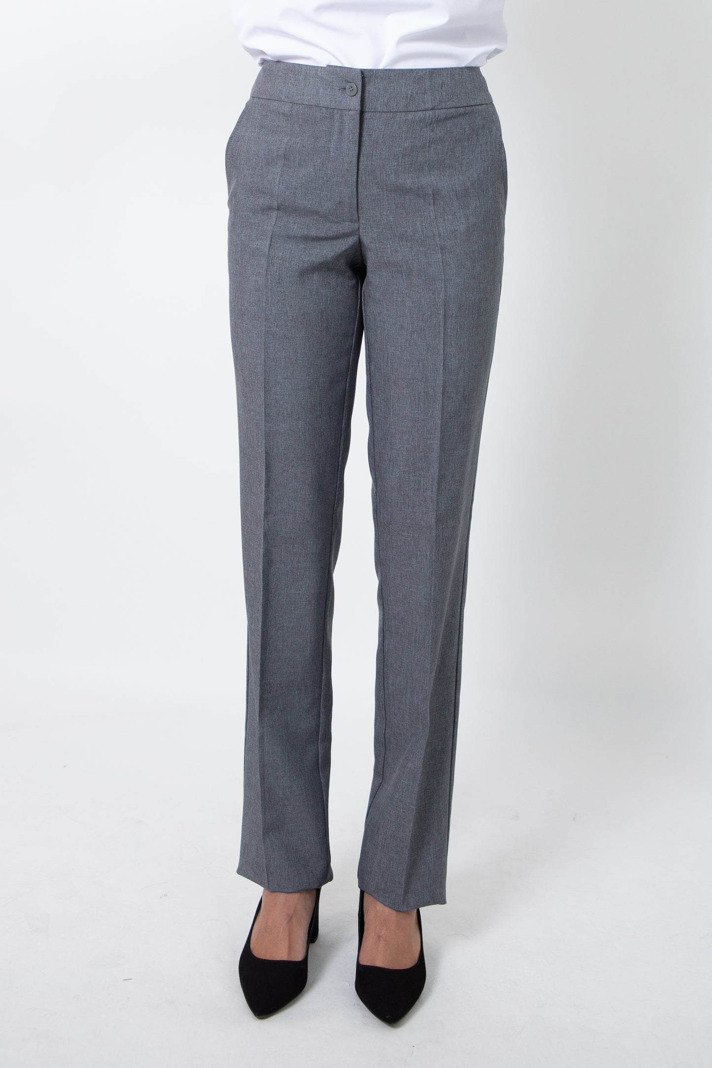 LADIES WIDER BAND TAILORED FRONT PANT