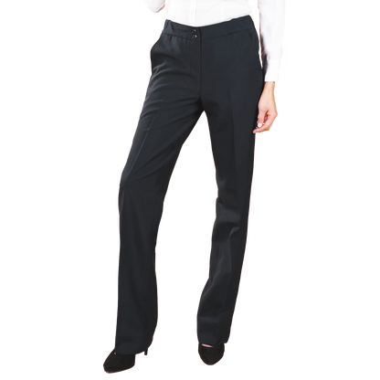 LADIES WIDER BAND TAILORED FRONT PANT