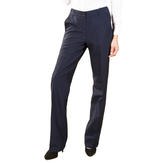 LADIES WIDER BAND TAILORED FRONT PANT