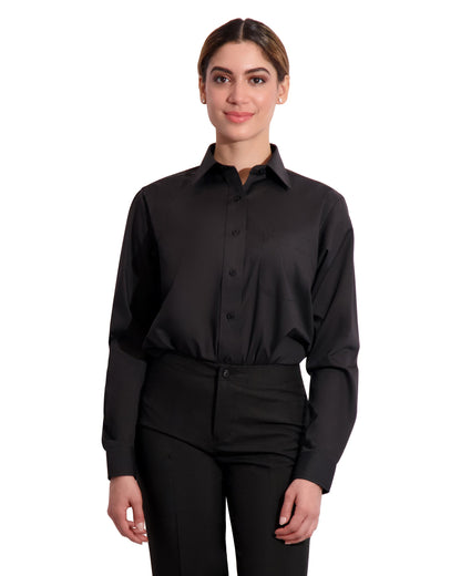 WOMENS 65\35 DRESS SHIRT LONG SLEEVE