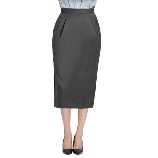 LADIES PLEATED FRONT LINED LONG SKIRT