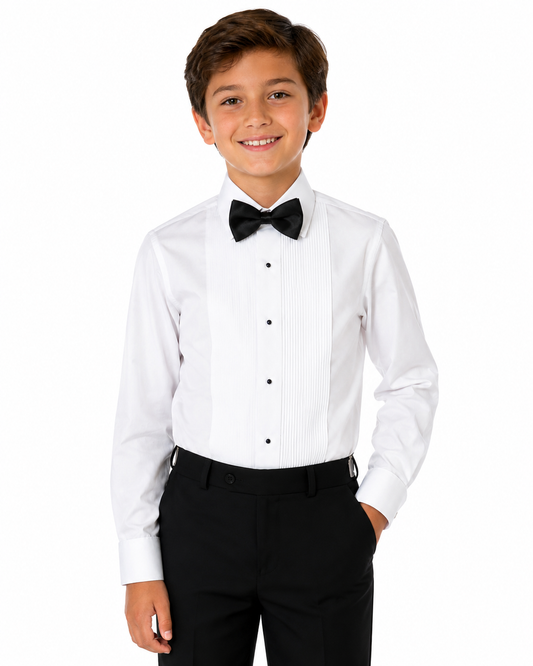 Boys 1\8"  PINTUCK LAYDOWN COLLAR SHIRT #506-B