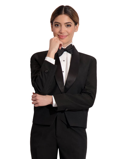 WOMANS 1 BTN ETON SATIN LAPEL