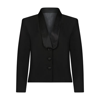 WOMANS 3 BTN ETON SATIN LAPEL