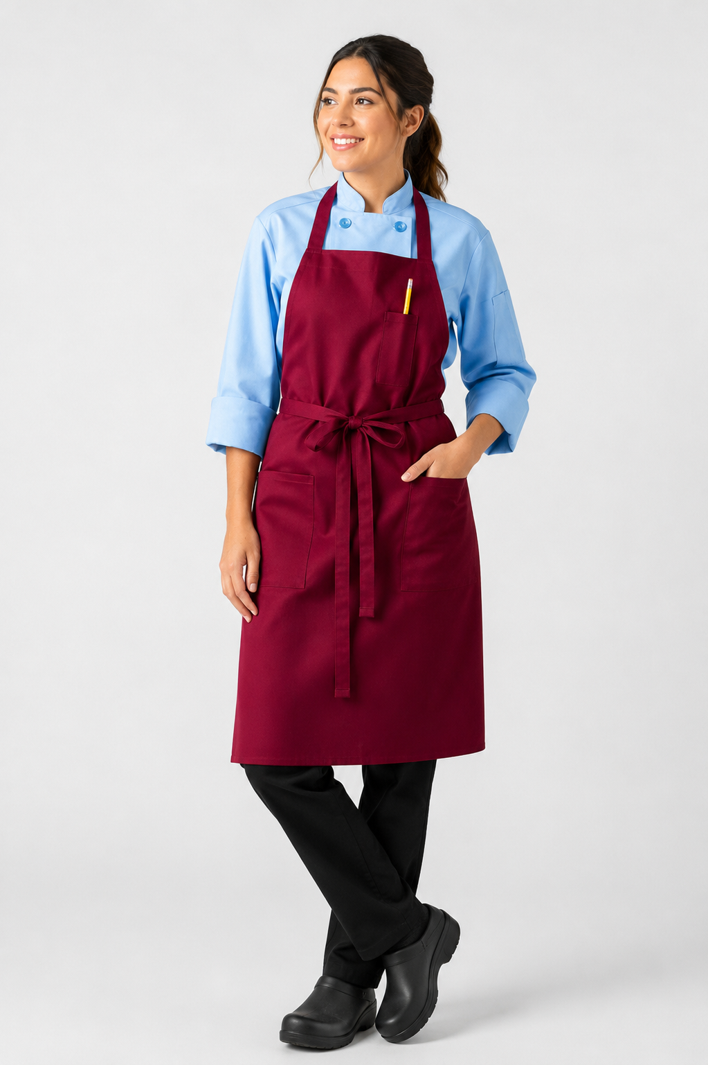 Pencil Patch Pocket Bib Apron #U3004
