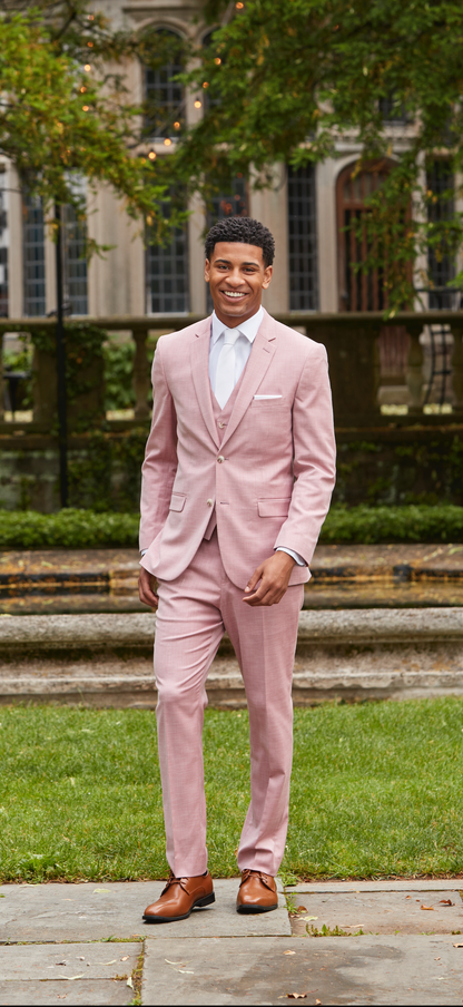 Couture 1910 Men’s Power Stretch Sharkskin Suit Separates Jacket in Rose #4374PVS