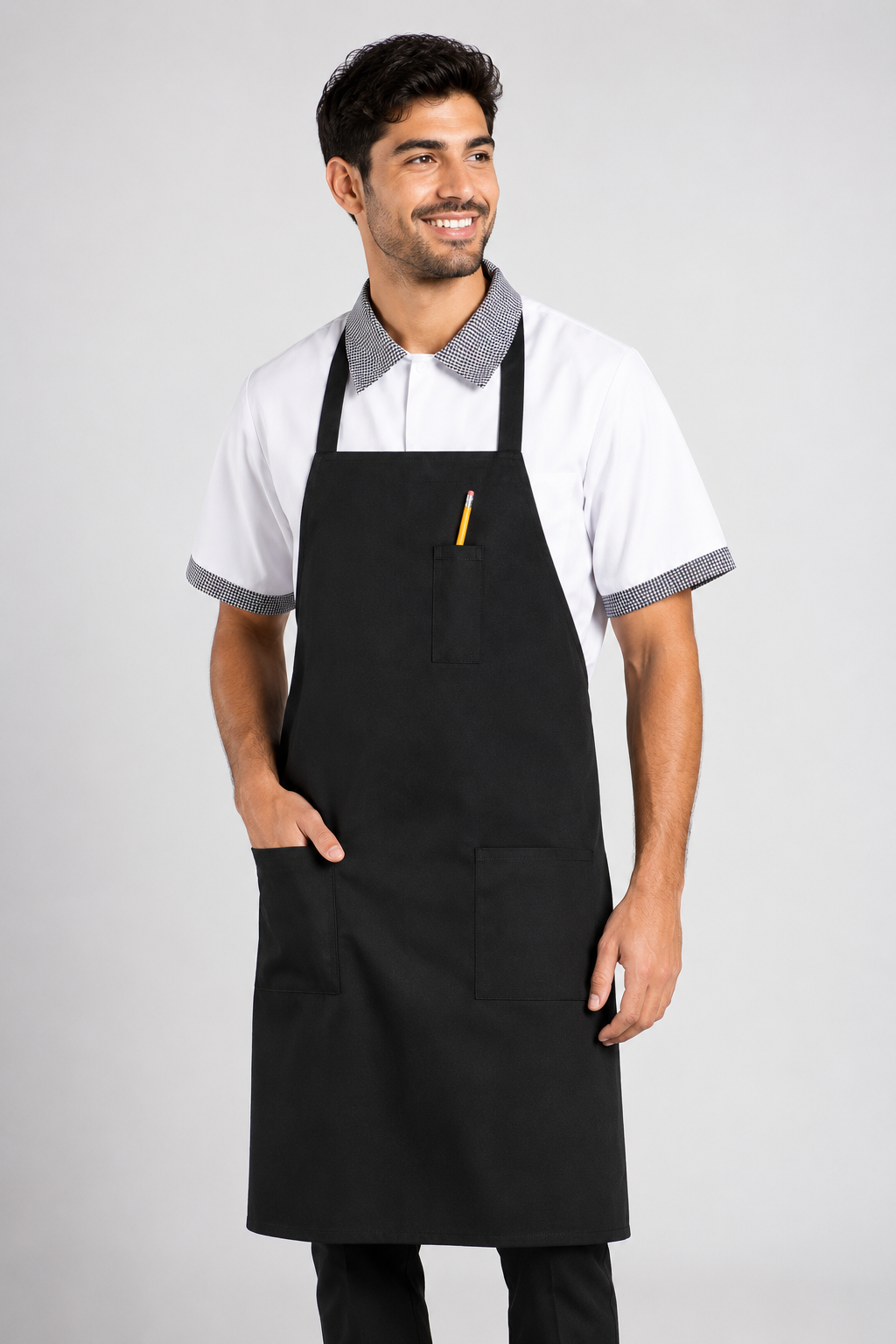 Pencil Patch Pocket Bib Apron #U3004