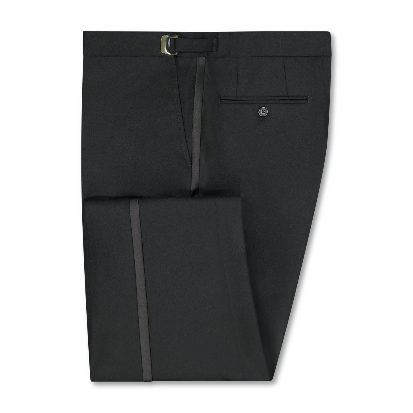 ADJ SLIM FIT FLAT FRONT PANT W/ SATIN STRIPE