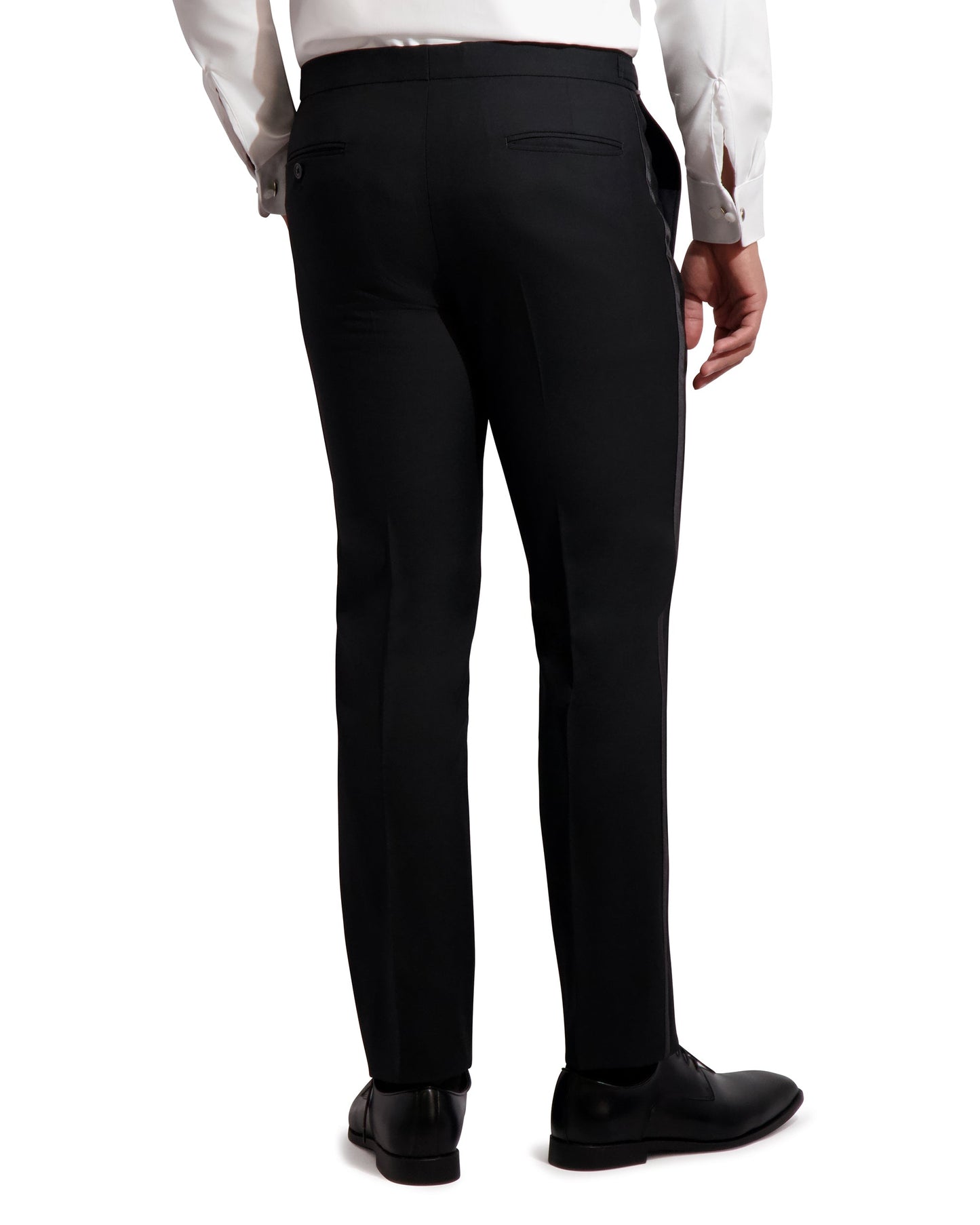 MENS SLIM FIT FORMAL PANT WITH SATIN STRIPE