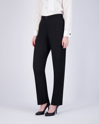 WOMEN'S WOOL PLAIN TUX PANT