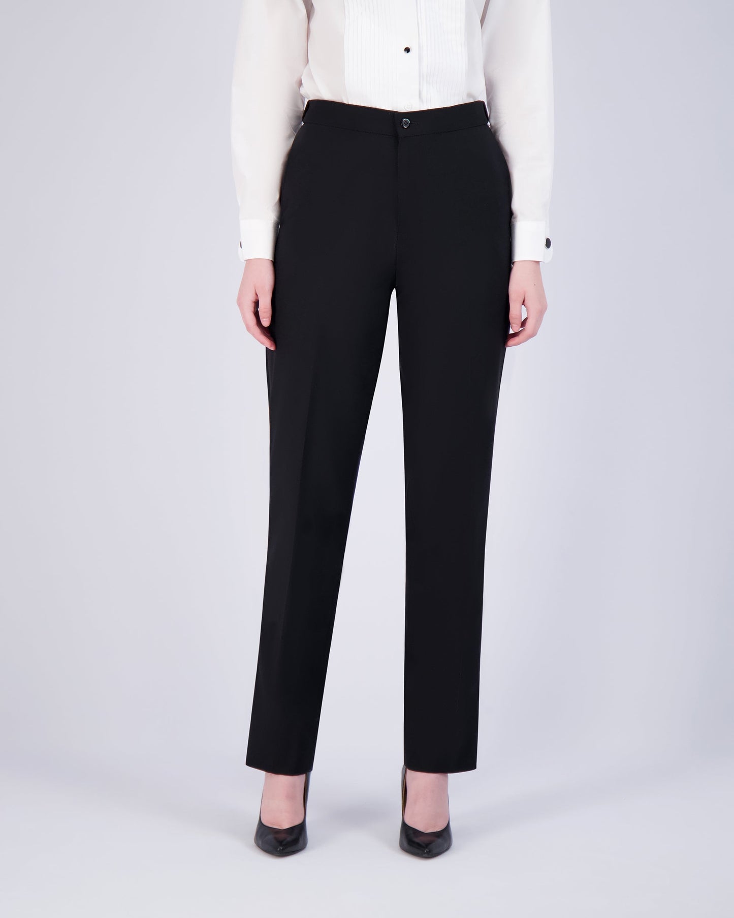 WOMEN'S WOOL PLAIN TUX PANT