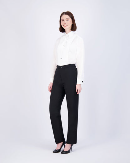 WOMEN'S WOOL PLAIN TUX PANT