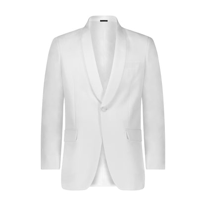 Boy's White Dinner Jacket w/ Self Shawl Lapel #367C-B