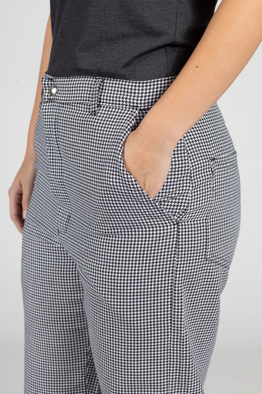 Un-hemmed Unisex Kitchen Pant in Houndstooth #U4013UH