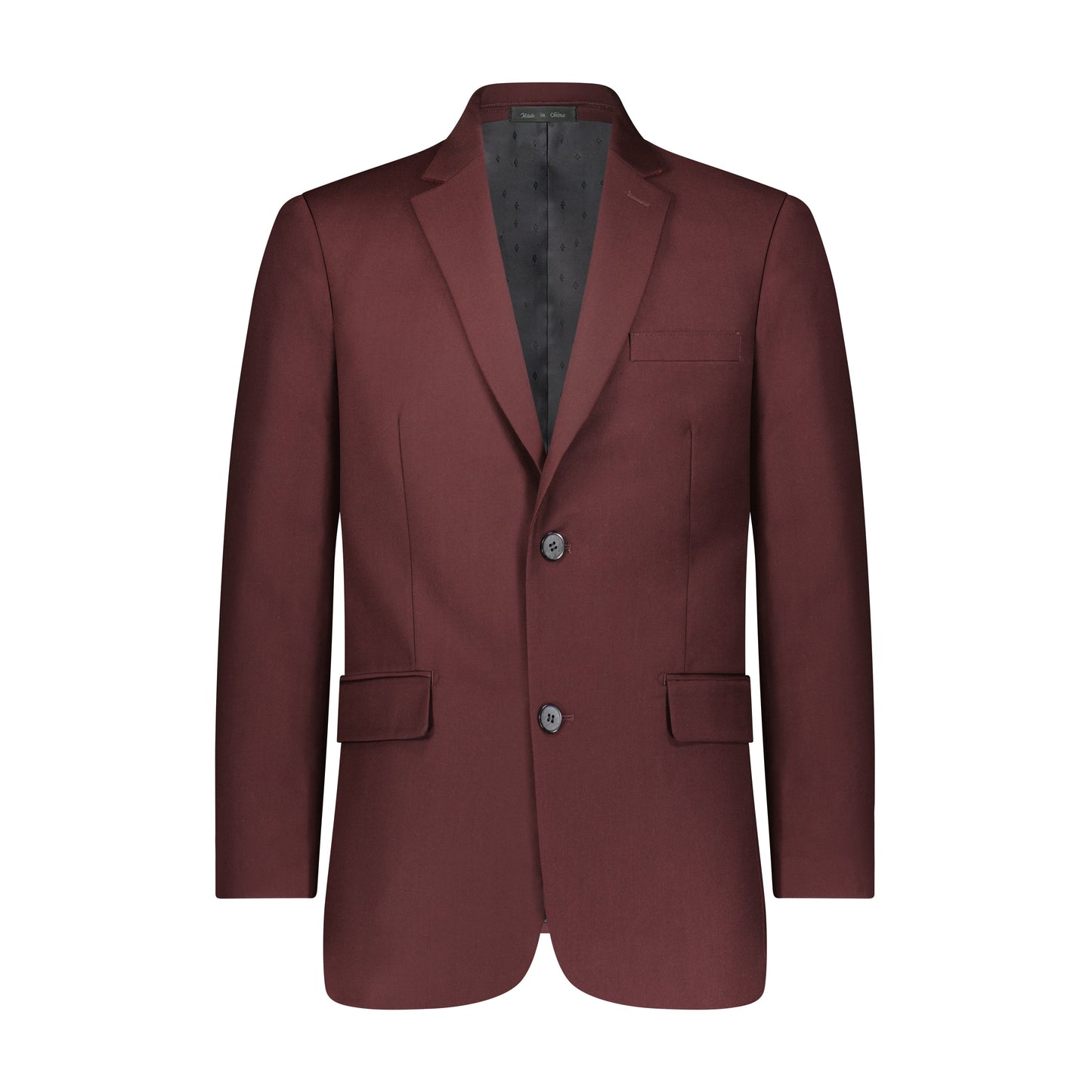 MENS "POWER STRETCH" SOLID SUIT SEPARATES - BURGUNDY