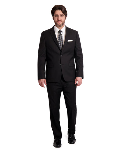 MENS "POWER STRETCH" SOLID SUIT SEPARATE - PANTS - BLACK