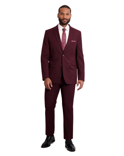 MENS "POWER STRETCH" SOLID SUIT SEPARATES - BURGUNDY