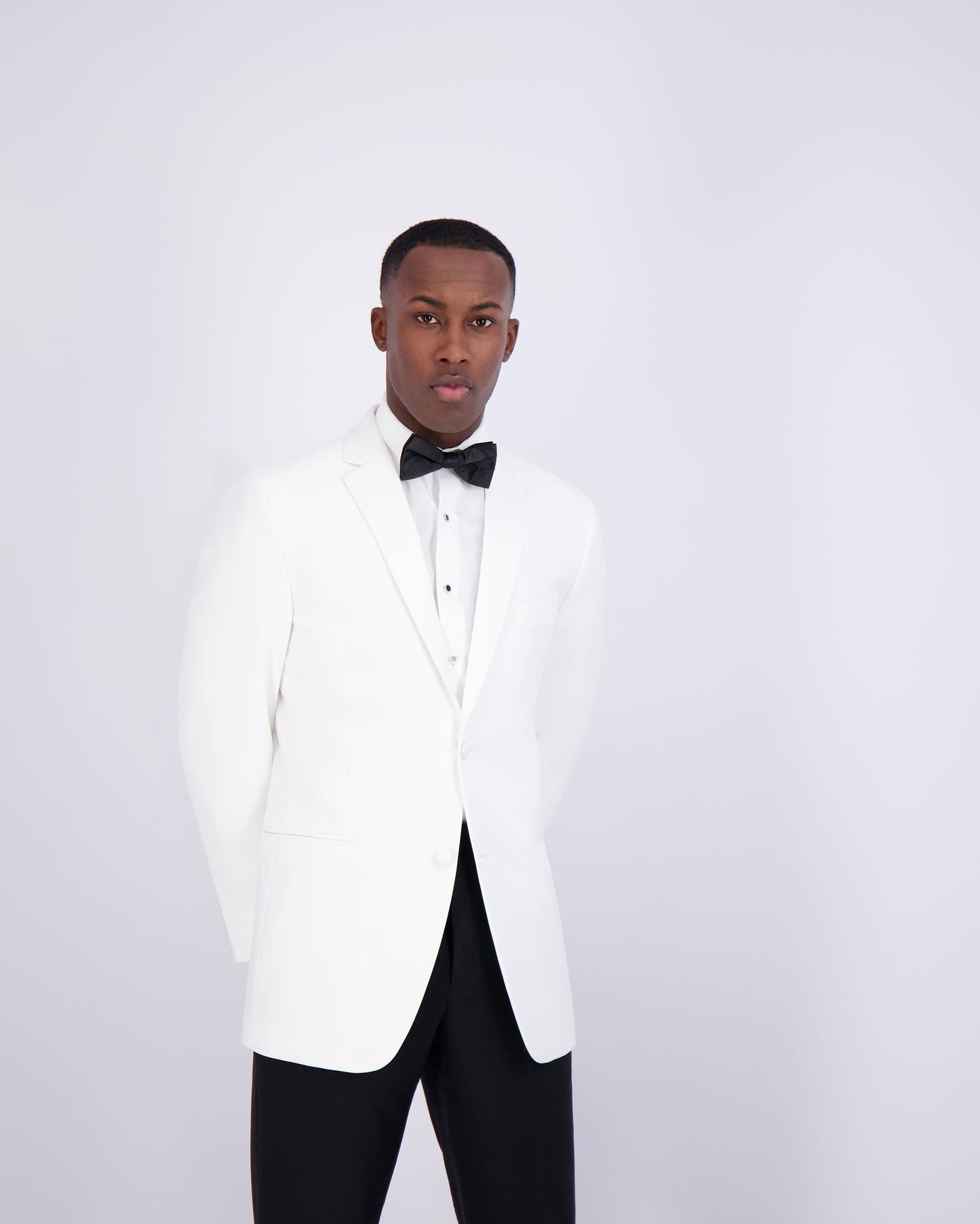 SLIM FIT WHITE TUXEDO JACKET - WHITE