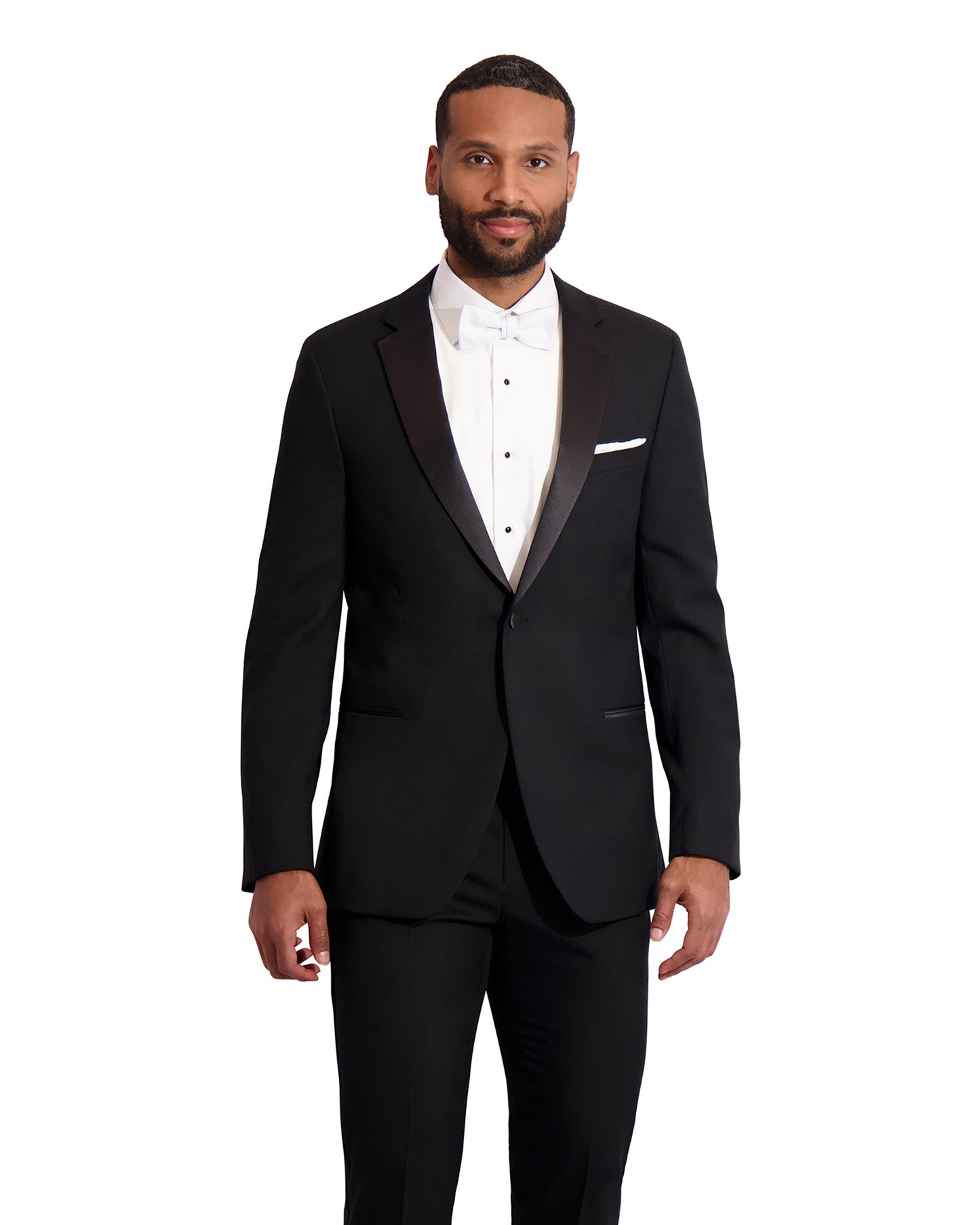 MEN'S 1B REGULAR FIT NOTCH TUXEDO WITH SATIN LAPEL